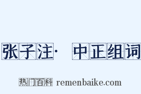 张子注·中正组词是什么意思的图片